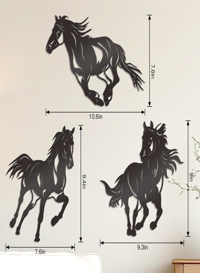 Bnesi 3 Pcs Metal Horse Wall Art Running Wall Art Decor Western Wall Art Rustic Metal Bathroom Decoration Western Home Decor for Bedroom Living Room Bathroom (Horse) - Image 3